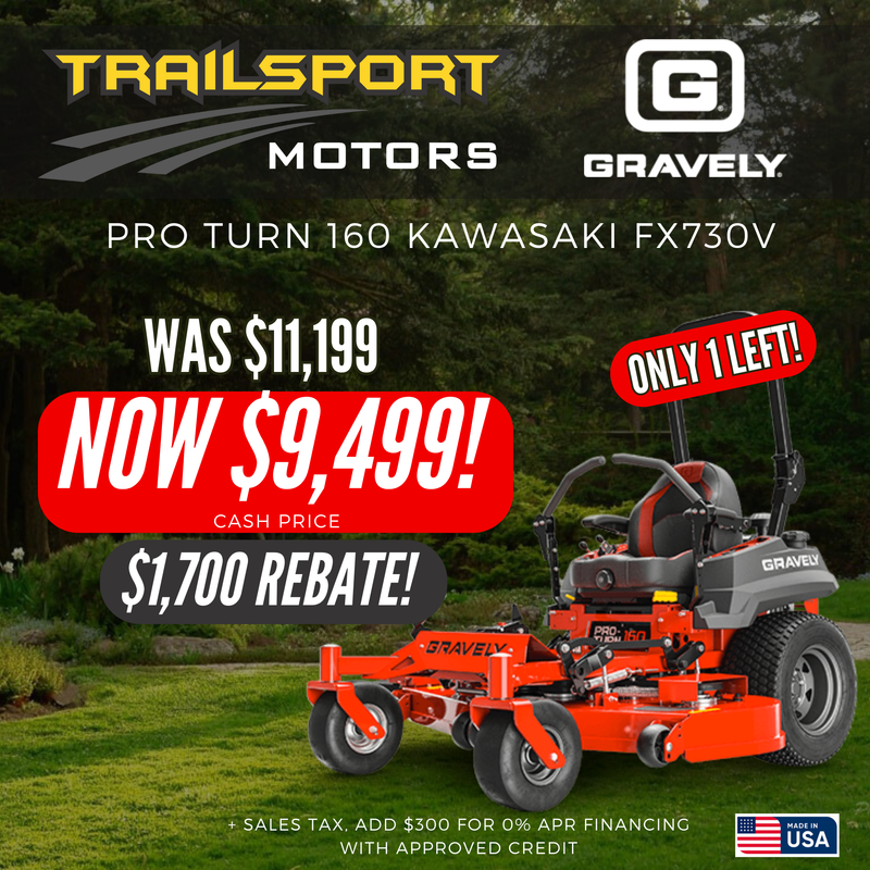 Gravely Pro Turn 160 Kawasaki FX730V 23hp 1700 Rebate