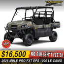 2026 Kawasaki MULE Pro FXT EPS 1000 LE Camo - photo 1
