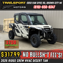 2026 Kawasaki Ridge Crew HVAC Metallic White/Beige