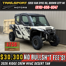 2026 Kawasaki Ridge Crew HVAC White/Beige