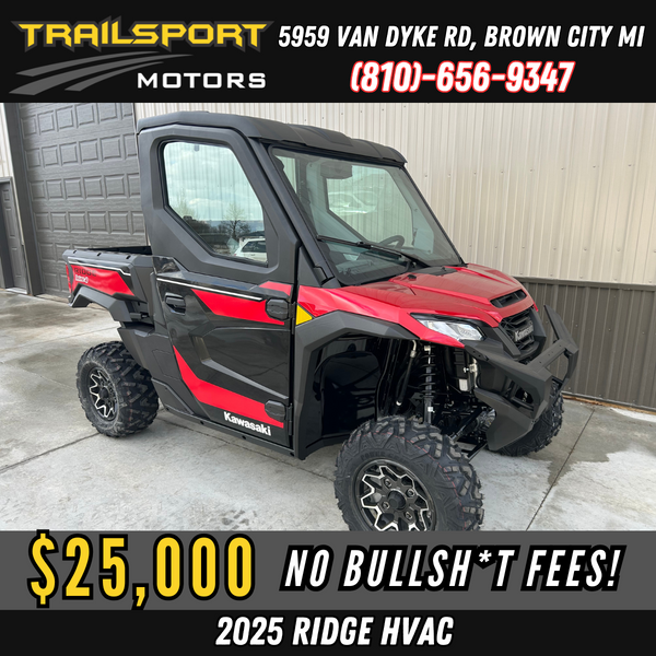 2025 Kawasaki Ridge 1000 HVAC Candy Red