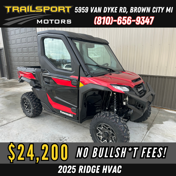 2025 Kawasaki Ridge 1000 HVAC Candy Red
