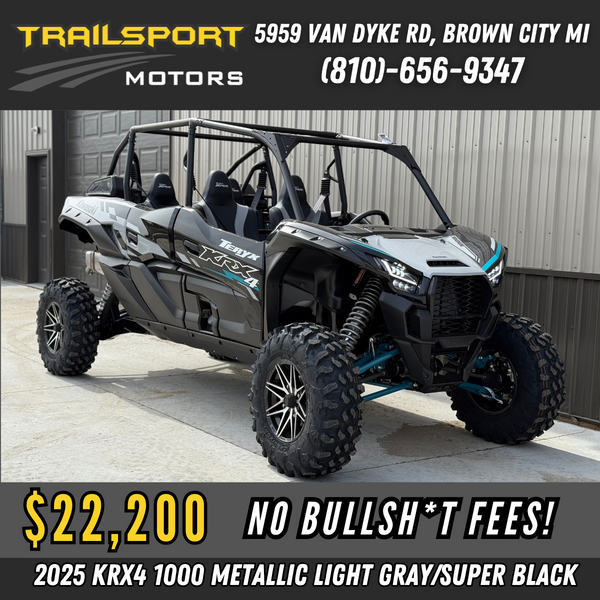 2025 Kawasaki Teryx KRX4 1000 Metallic Light Gray