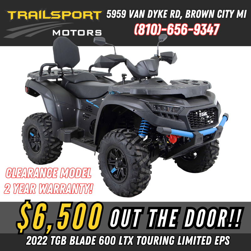*CLEARANCE* 2022 TGB Blade 600 LTX EPS Touring Matte Black w/ Blue Accent