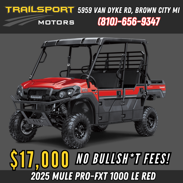 2025 Kawasaki MULE Pro FXT EPS 1000 LE Candy Red