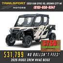 2026 Kawasaki Ridge Crew HVAC Metallic White/Beige