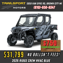 2026 Kawasaki Ridge Crew HVAC Metallic Blue