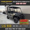2026 Kawasaki MULE Pro FXT EPS 1000 LE Metallic Onyx Black