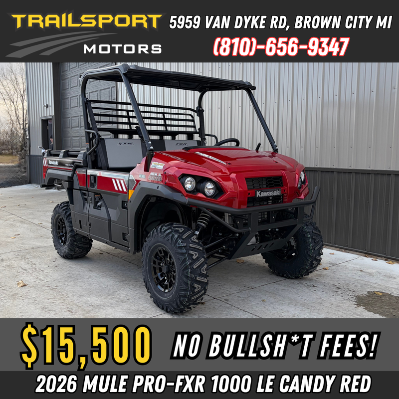 2026 Kawasaki MULE Pro FXR EPS 1000 LE Candy Red