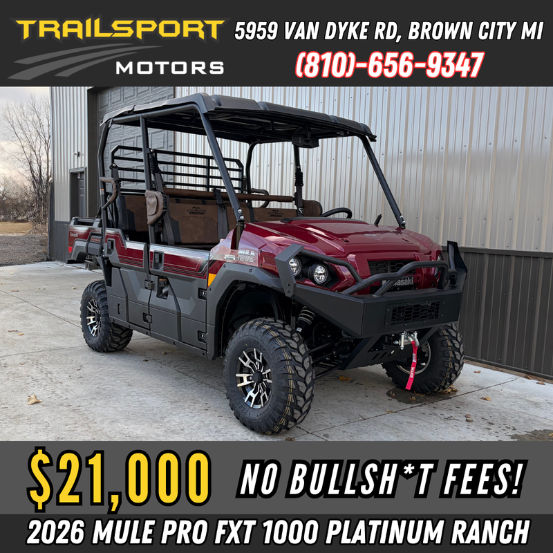2026 Kawasaki MULE Pro FXT EPS 1000 Platinum Ranch Edition