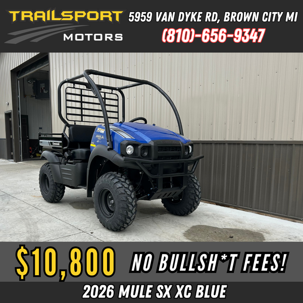 2026 Kawasaki MULE SX XC 4x4 Metallic Sierra Blue