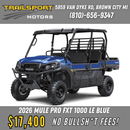 2026 Kawasaki MULE Pro FXT EPS 1000 LE Metallic Sierra Blue