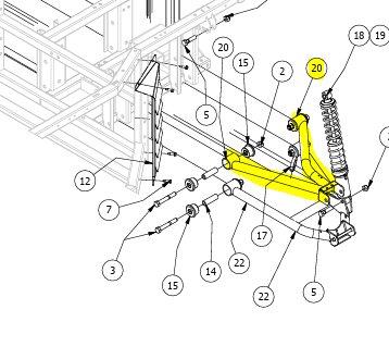 787-3210-03 EXTEND LT RR UPP A-ARM ASSY PAINTED