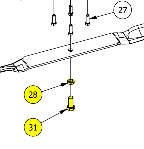 Blade Bolt & Lock Washer 418-0078-00 |  3253-8