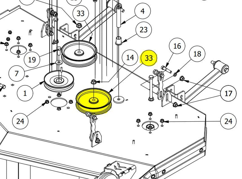 6-3/4"Deck Idler Pulley, 15/16" Spacer 433-0015-00