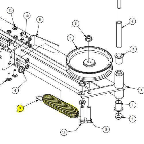 Deck/Pump Idler Spring 434-0007-00