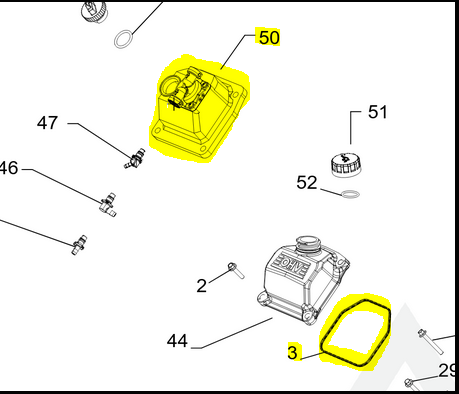 24 559 10-S 750cc Kohler Gas Low Pressure Valve Cover Fuel Lift Pump Assembly