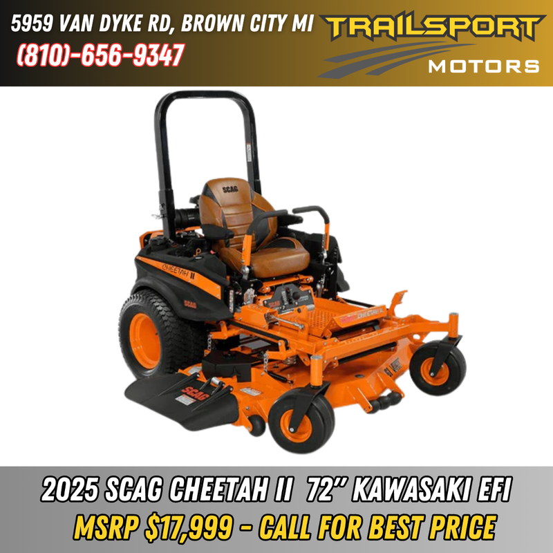 SCAG Cheetah II 72" Kawasaki FX1000V EFI 38.5hp w/ NEW Suspension Seat