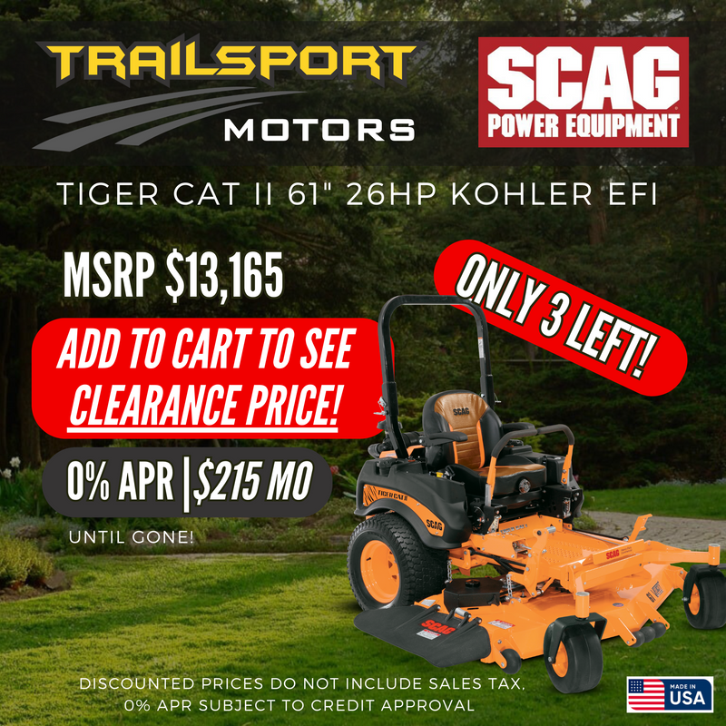 *CLEARANCE* | SCAG Tiger Cat II 61" 26hp Kohler Command Pro EFI