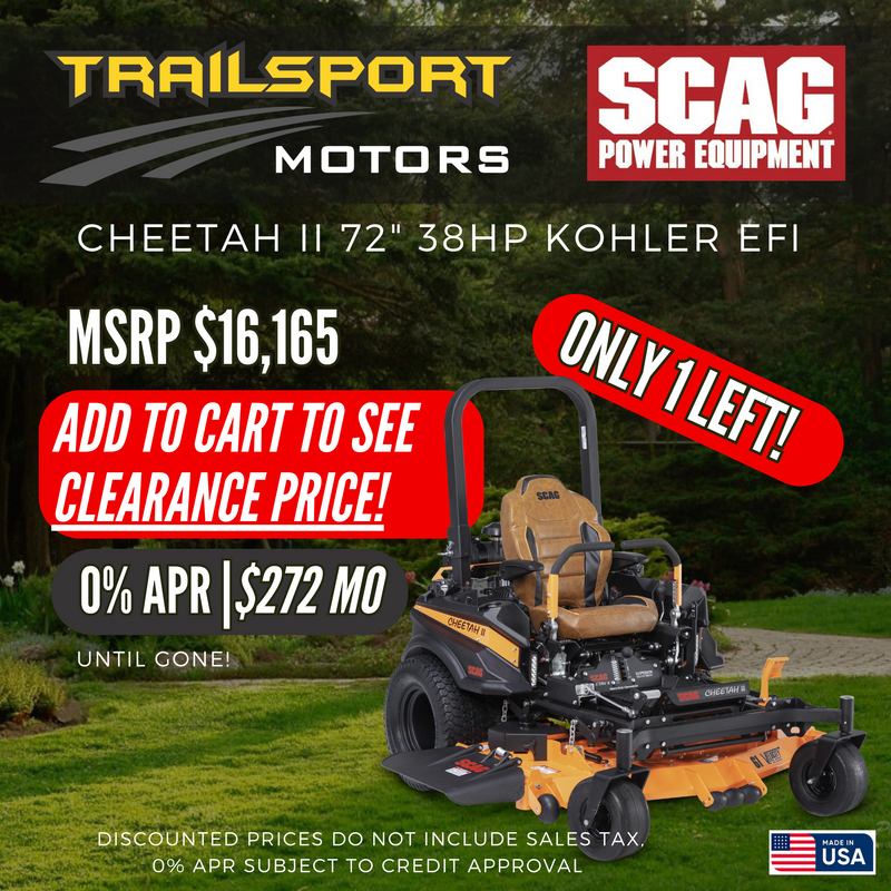 *CLEARANCE* | SCAG Cheetah II Special Edition 72" Kohler Command Pro EFI 38hp